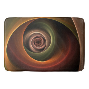 3D Spiral Abstract Warm Colours Modern Fractal Art Bath Mat