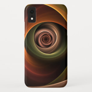 3D Spiral Abstract Warm Colours Modern Fractal Art iPhone XR Case