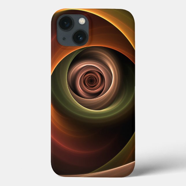 3D Spiral Abstract Warm Colours Modern Fractal Art Case-Mate iPhone Case (Back)