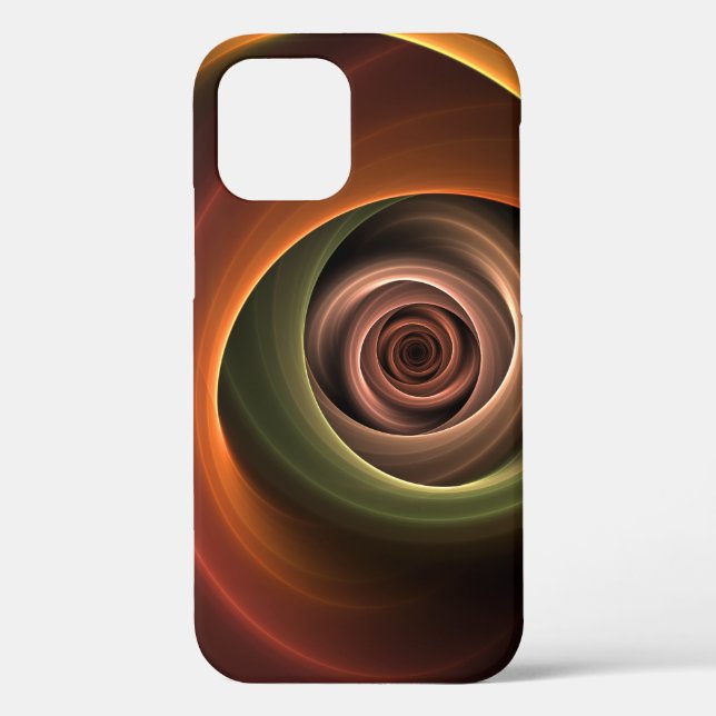 3D Spiral Abstract Warm Colours Modern Fractal Art Case-Mate iPhone Case (Back)