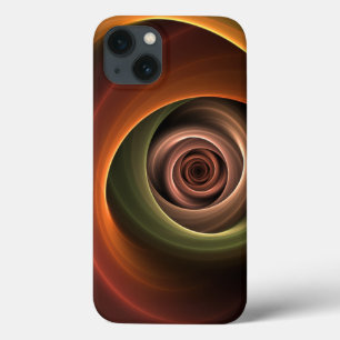 3D Spiral Abstract Warm Colours Modern Fractal Art iPhone 13 Case