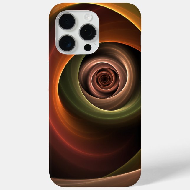 3D Spiral Abstract Warm Colours Modern Fractal Art Case-Mate iPhone Case (Back)