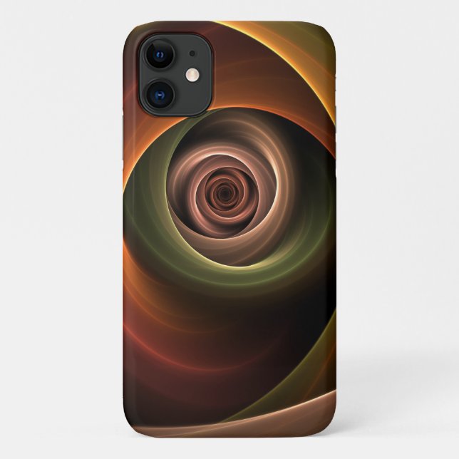 3D Spiral Abstract Warm Colours Modern Fractal Art Case-Mate iPhone Case (Back)