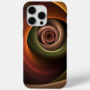 3D Spiral Abstract Warm Colours Modern Fractal Art iPhone 15 Pro Max Case