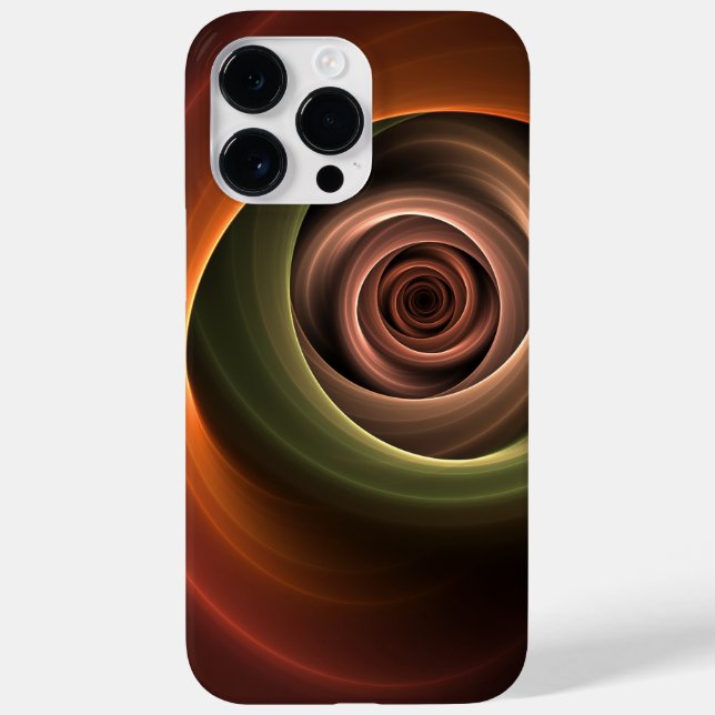 3D Spiral Abstract Warm Colours Modern Fractal Art Case-Mate iPhone Case (Back)