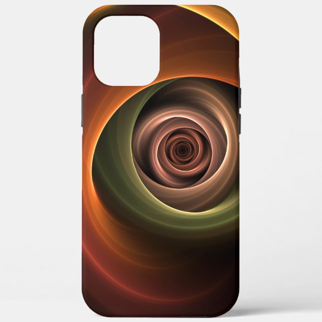 3D Spiral Abstract Warm Colours Modern Fractal Art Case-Mate iPhone Case (Back)