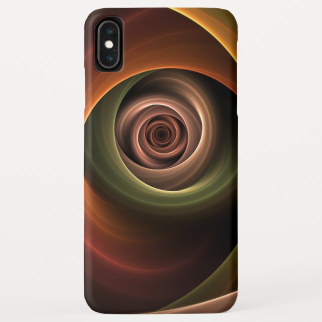 3D Spiral Abstract Warm Colours Modern Fractal Art Case-Mate iPhone Case (Back)