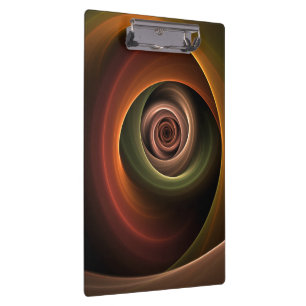 3D Spiral Abstract Warm Colours Modern Fractal Art Clipboard