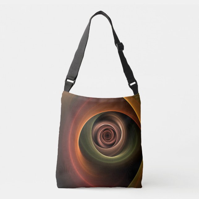 3D Spiral Abstract Warm Colours Modern Fractal Art Crossbody Bag (Front)