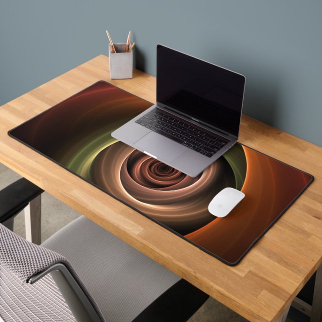 3D Spiral Abstract Warm Colours Modern Fractal Art Desk Mat (Office 2)