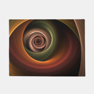 3D Spiral Abstract Warm Colours Modern Fractal Art Doormat