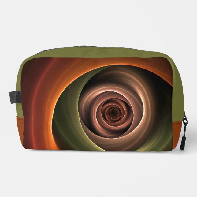 3D Spiral Abstract Warm Colours Modern Fractal Art Dopp Kit (Front)