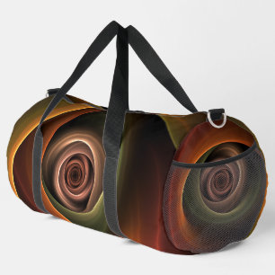 3D Spiral Abstract Warm Colours Modern Fractal Art Duffle Bag