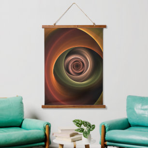 3D Spiral Abstract Warm Colours Modern Fractal Art Hanging Tapestry