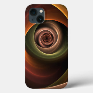 3D Spiral Abstract Warm Colours Modern Fractal Art iPhone 13 Case