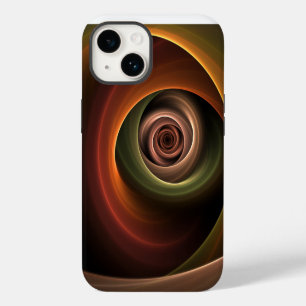 3D Spiral Abstract Warm Colours Modern Fractal Art iPhone 14 Case