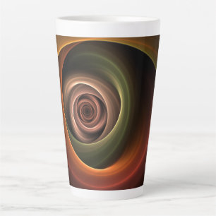 3D Spiral Abstract Warm Colours Modern Fractal Art Latte Mug
