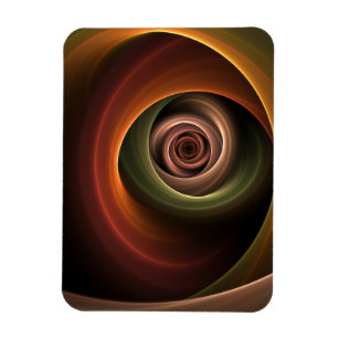 3D Spiral Abstract Warm Colours Modern Fractal Art Magnet
