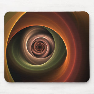 3D Spiral Abstract Warm Colours Modern Fractal Art Mouse Pad