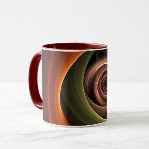 3D Spiral Abstract Warm Colours Modern Fractal Art Mug