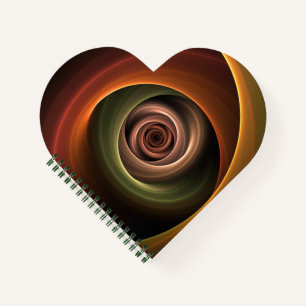 3D Spiral Abstract Warm Colours Modern Fractal Art Notebook