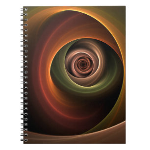 3D Spiral Abstract Warm Colours Modern Fractal Art Notebook