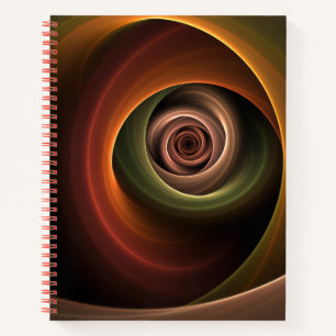 3D Spiral Abstract Warm Colours Modern Fractal Art Notebook