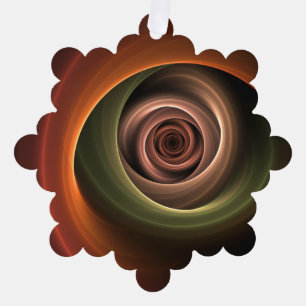3D Spiral Abstract Warm Colours Modern Fractal Art Ornament Card