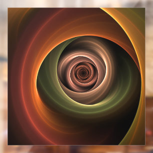 3D Spiral Abstract Warm Colours Modern Fractal Art Window Cling