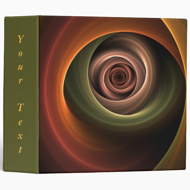 3D Spiral Abstract Warm Colours Modern Fractal Nam Binder (Front/Spine)