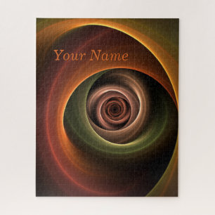 3D Spiral Abstract Warm Colours Modern Fractal Nam Jigsaw Puzzle