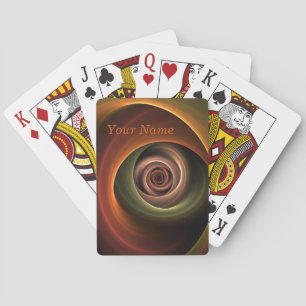 3D Spiral Abstract Warm Colours Modern Fractal Nam Playing Cards