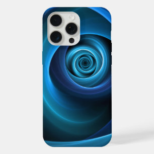 3D Spiral Blue Colours Modern Abstract Fractal Art iPhone 15 Pro Max Case