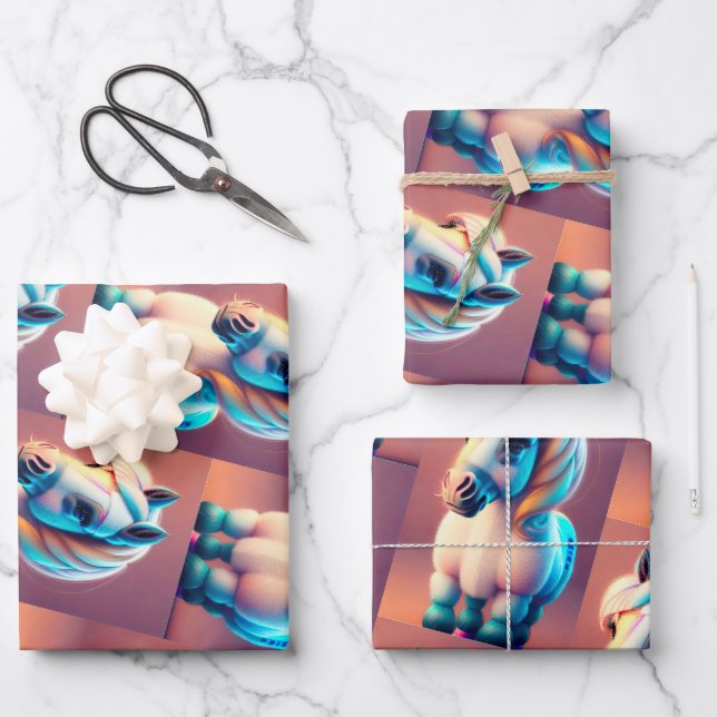 3D Spirit Pony 3 Wrapping Paper Sheet (Front)