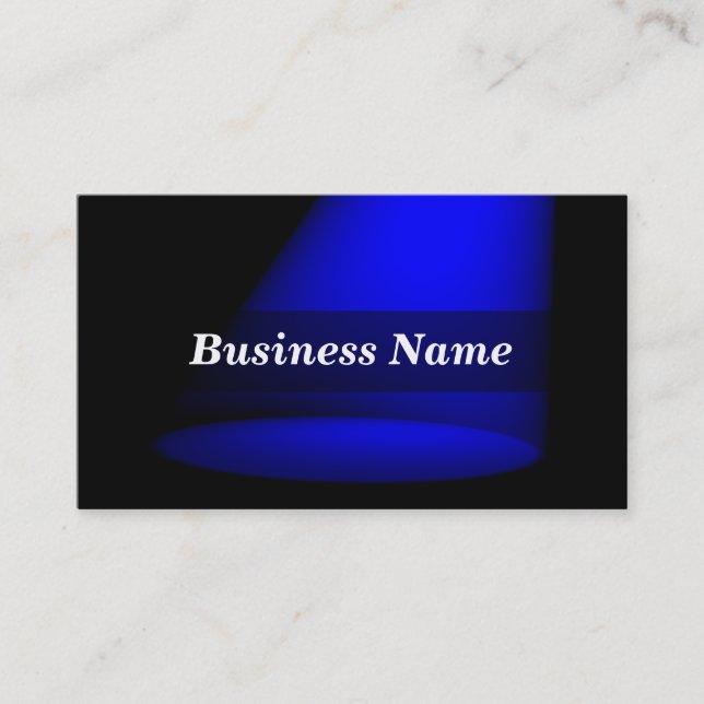 3D Spotlight (Blue) Business Card (Front)