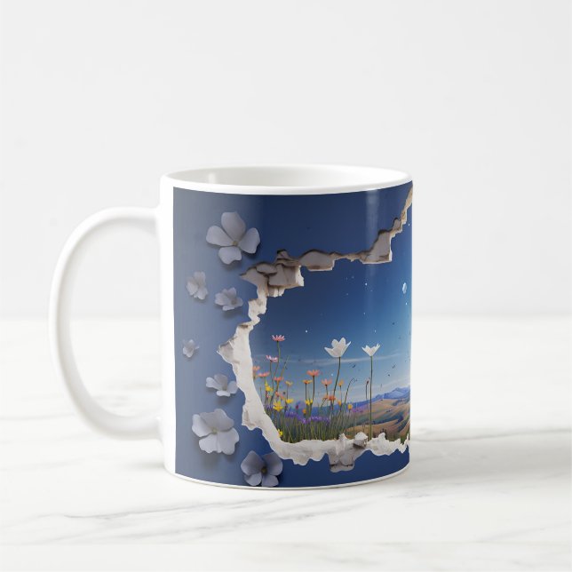 3D Starry Night design Coffee Mug (Left)