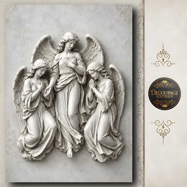 3D Stone Praying Angel Wall Sculpture Tissue Paper (3D Stone Praying Angel Wall Sculpture Tissue Paper)