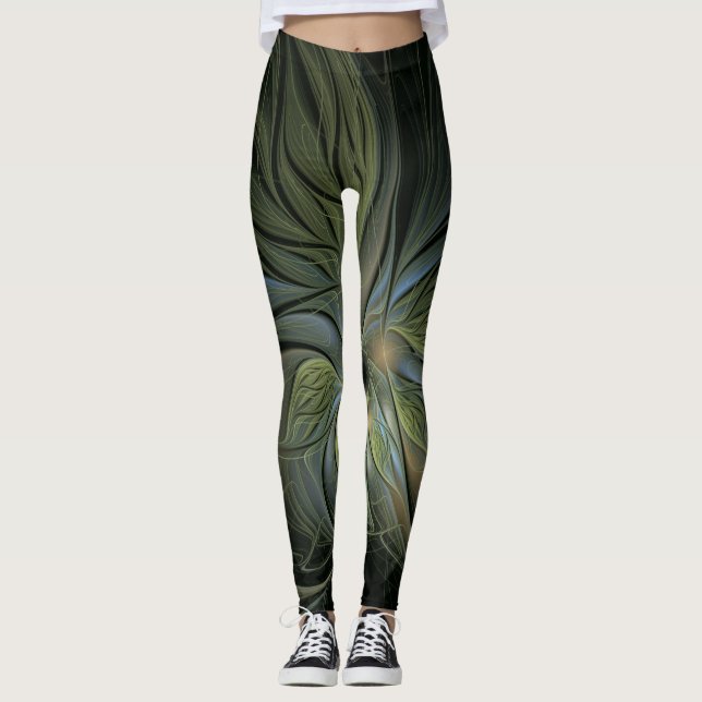 3d Stunning Boho pattern in Black  Leggings (Front)