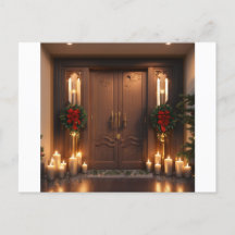 3D stunning double doors Christmas candles engrave