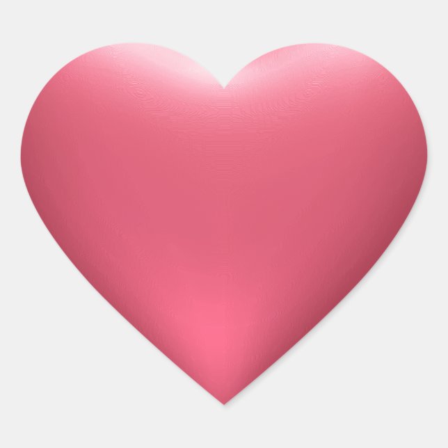 3D Style Heart Symbol Bubblegum Heart Sticker (Front)