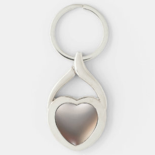 3D Style Heart Symbol Gold Keychain