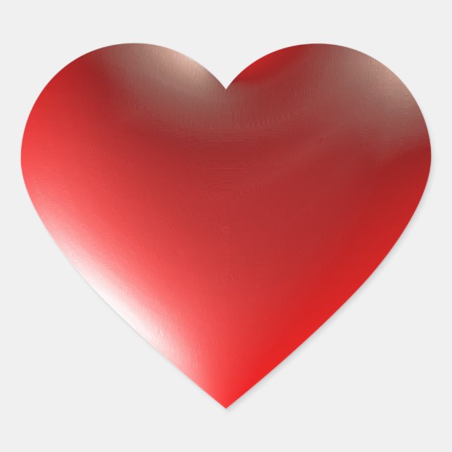 3D Style Heart Symbol Red Heart Sticker (Front)