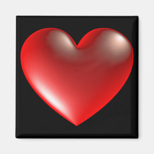 3D Style Heart Symbol Red Magnet
