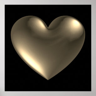 3D Style Heart Symbol Red Poster