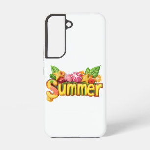 3d Summer Text - Colorful Summer Text with Fruits Samsung Galaxy Case