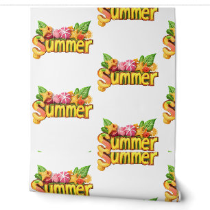 3d Summer Text - Colorful Summer Text with Fruits  Wallpaper