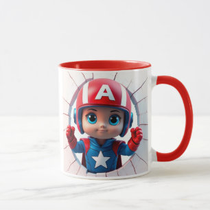 3d superhero catoon mug wrap design