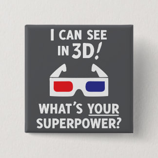 3D Superpower 2 Inch Square Button
