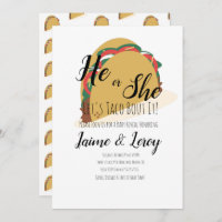 3D Taco Party Gender Reveal He or She  Invitation