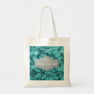 3D Teal Hydrangea Monogram Mother of the Bride Bag